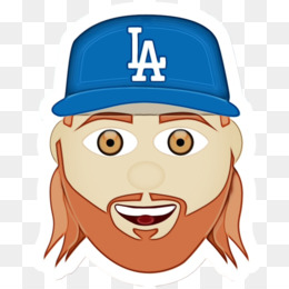 Los Angeles Dodgers Emoji Baseball player MLB, Emoji, face, hat png