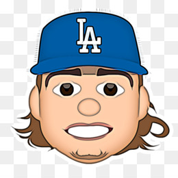 Los Angeles Dodgers Emoji Baseball player MLB, Emoji, face, hat png